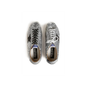Golden goose true star silver glitter black star