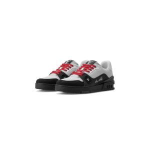 Louis Vuitton LV Trainer Sneakers – Grey / Black / Red