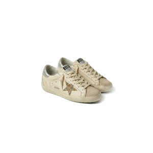 Golden Goose Super-Star Leather Sneakers | White And Gold