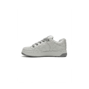 Dior B27 Low Sneaker in Grey Cannage Calfskin