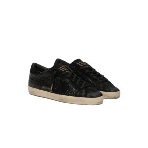 Golden Goose Limited Edition Sneaker – Black Croc Embossed