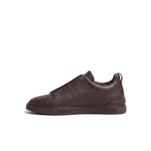 Zegna Suede Triple Stitch Sneakers Brown