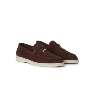 Loro Piana Summer Walk Loafer in Suede – Chocolate
