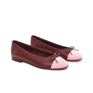 Chanel Classic Ballerinas – Burgundy & Pink Patent Leather