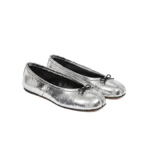 Maison Margiela Tabi Ballerina Flats – Metallic Silver