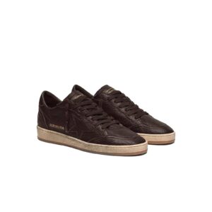 Golden Goose Ball Star in dark brown leather with tone-on-tone leather star