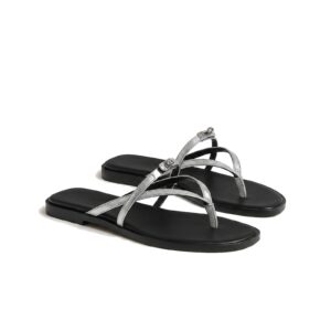 Hermès Corfou Sandal – Silver & Black