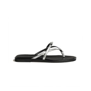 Hermès Corfou Sandal – Silver & Black