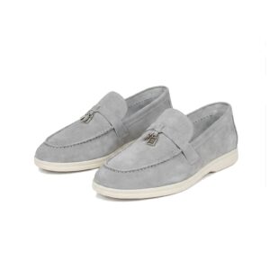 Loro Piana Summer Walk Loafer – Suede – Light Grey