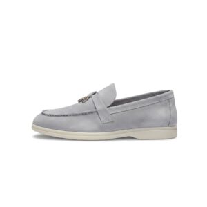 Loro Piana Summer Walk Loafer – Suede – Light Grey